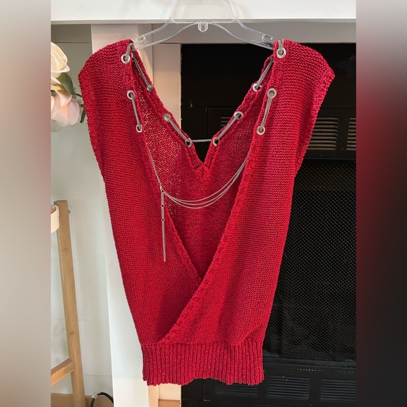 VTG GUESS Knit Backless Sweater Blouse (S) - Picture 4 of 5